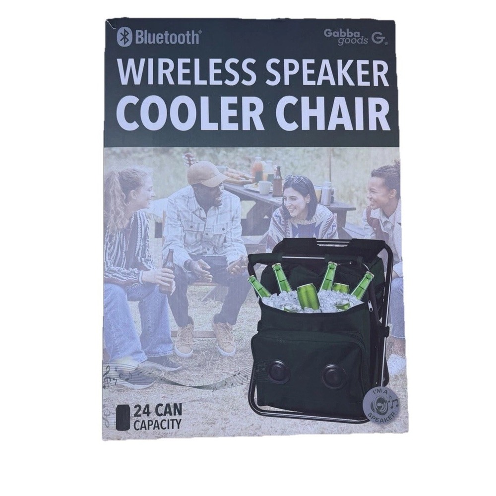 Gabba Goods Bluetooth Wireless Speaker Cooler Chair Camping Stadium Tailgate